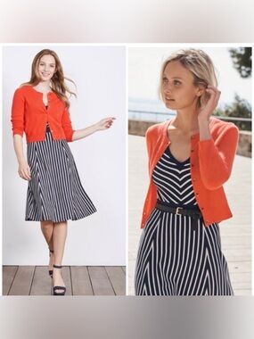 Boden Cashmere Button Down Cardigan M Orange